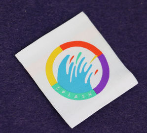 100% Polyester Straight Cut Clothing Size Labels Woven For Garments