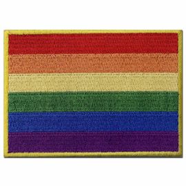 Rainbow Design Custom Clothing Patches For Garment Self - Adhesive Backing