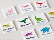 Kids Animal Design Custom Printed Clothing Labels Cotton Printed Dinosaur