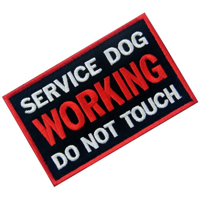 RAAK ME niet Geweven de Kentekensborduurwerk van de Douanedoek herstelt voor Werkende Honden